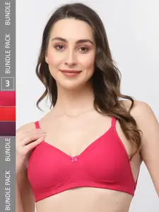 College Girl Pack Of 3 Full Coverage All Day Comfort Cottton T-shirt Bra