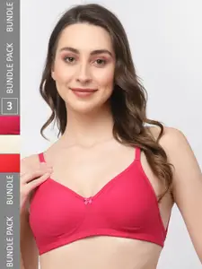 College Girl Pack Of 3 Full Coverage All Day Comfort Cottton T-shirt Bra