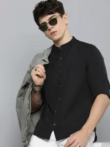 R.Code by The Roadster Life Co. Band Collar Casual Shirt