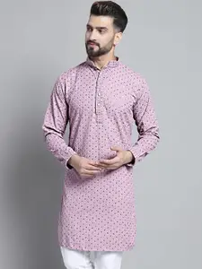 Jompers Floral Embroidered Sequin Details Straight Pure Cotton Kurta