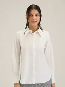 20Dresses White Comfort Spread Collar Pure Cotton Formal Shirt