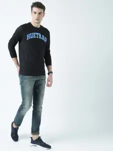 Huetrap Men Black Printed Sweatshirt