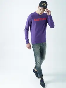Huetrap Men Purple Printed Sweatshirt