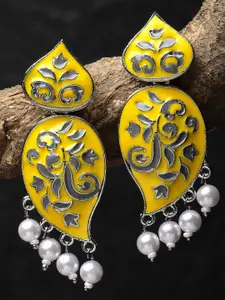 KARATCART Silver-Plated Contemporary Drop Earrings