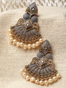 KARATCART Gold-Plated Contemporary Chandbali Earrings