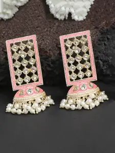 KARATCART Gold-Plated Contemporary Jhumkas Earrings