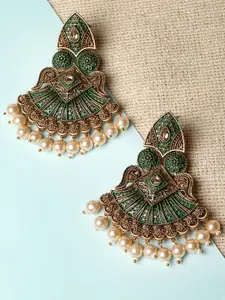 KARATCART Gold-Plated Contemporary Chandbali Earrings