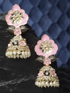 KARATCART Gold-Plated Contemporary Jhumkas Earrings