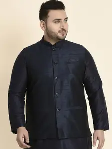 Sztori Plus Size Woven Nehru Jackets