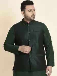 Sztori Plus Size Woven Nehru Jackets