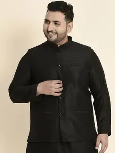 Sztori Plus Size Woven Nehru Jackets