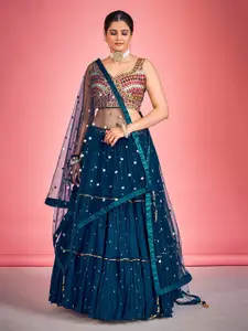 DRESSTIVE Embroidered Thread Work Ready to Wear Lehenga & Blouse With Dupatta
