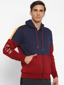 Alan Jones Colourblocked Hooded Front-Open Sweatshirt