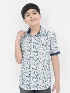 Crimsoune Club Boys Slim Fit Conversational Printed Pure Cotton Casual Shirt