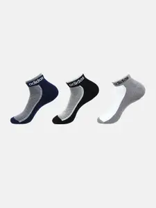 ADIDAS Men Pack Of 3 Half Cushion Low Cut Ankle-Length Socks