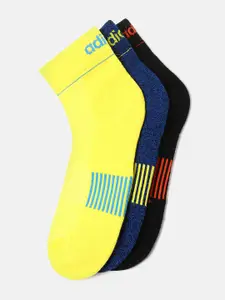 ADIDAS Men Pack Of 3 Patterned Ankle Length Socks
