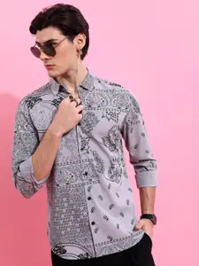 KETCH Slim Fit Floral Printed Cotton Casual Shirt