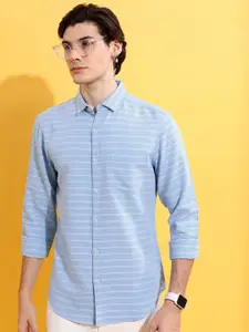 KETCH Slim Fit Horizontal Striped Casual Shirt