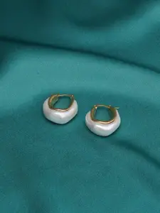 RITU SINGH Gold-Plated Crystals-Studded Hoop Earrings