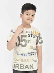 Crimsoune Club Boys Typography Printed Round Neck T-Shirt