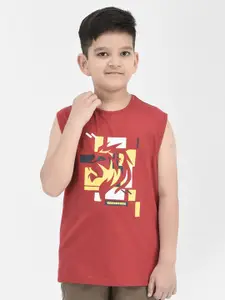 Crimsoune Club Boys Graphic Printed Pure Cotton T-Shirt