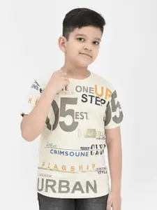 Crimsoune Club Boys Typography Printed Round Neck T-Shirt