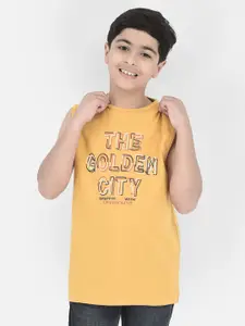 Crimsoune Club Boys Typography Printed Pure Cotton T-shirt
