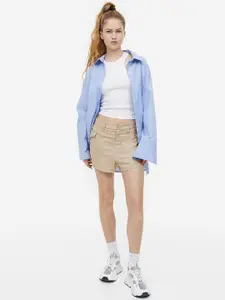 H&M Women Linen-Blend Cargo Shorts