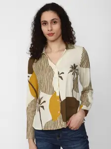 Van Heusen Woman Graphic Printed Spread Collar Casual Shirt