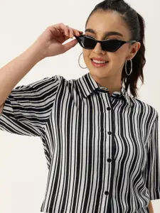 Kook N Keech Women Comfort Opaque Striped Casual Shirt