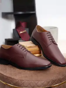 LOUIS STITCH Men Rosewood Premium Italian Leather Formal Derby Shoes