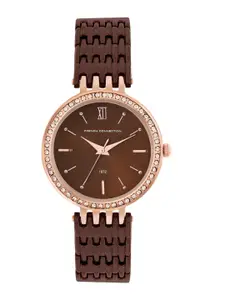 French Connection Women Embellished Dial & Bracelet Style Straps Analogue Watch- FCN00063E