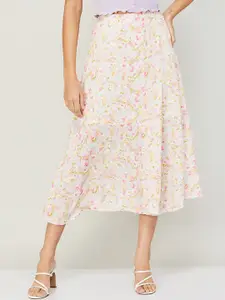 Ginger by Lifestyle Floral Printed Knee Length Skirt