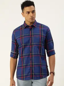 Parx Pure Cotton Slim Fit Opaque Checked Casual Shirt