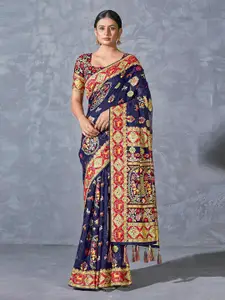 MONJOLIKA FASHION Ethnic Motifs Woven Design Zari Silk Cotton Banarasi Saree