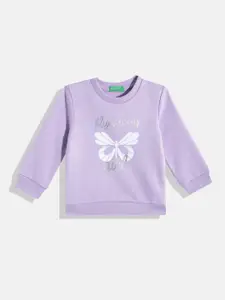 United Colors of Benetton Girls Butterfly Print Sweatshirt