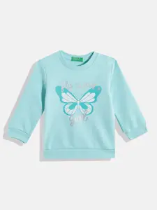 United Colors of Benetton Girls Butterfly Print Sweatshirt