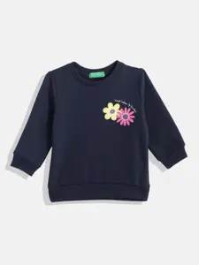 United Colors of Benetton Girls Floral Print Detail Sweatshirt