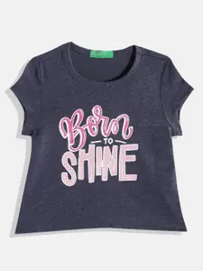 United Colors of Benetton Girls Typography Printed T-shirt