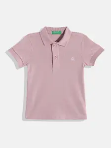 United Colors of Benetton Boys Solid Polo Collar T-shirt