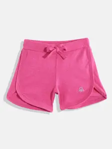 United Colors of Benetton Girls Mid-Rise Brand Logo Detail Regular Shorts
