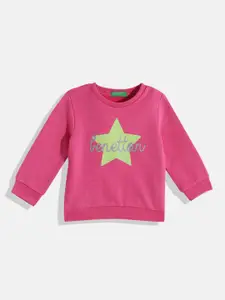 United Colors of Benetton Girls Brand Logo Printed Sweatshirt