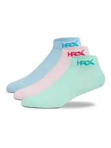 HRX by Hrithik Roshan Men Pack of 3 Blue And Pink Ankle Length Sports Socks
