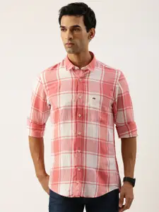 Peter England Men Slim Fit Tartan Checked Casual Shirt