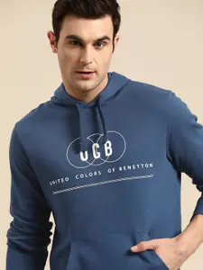 United Colors of Benetton Pure Cotton Printed Hooded Sweatshirt