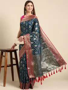 MS RETAIL Ethnic Woven Design Zari Banarasi Saree