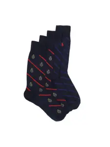 Polo Ralph Lauren Men Pack Of 2 Striped Cotton Calf-Length Socks