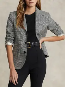 Polo Ralph Lauren Houndstooth Tweed Hacking Printed Single-Breasted Blazer