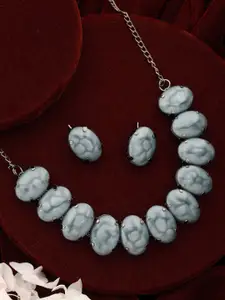 Jazz and Sizzle Stone Studded Necklace & Earrings