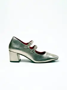 Theater Kelly HIGH SOCIETY Square Toe Block Pumps With Buckles